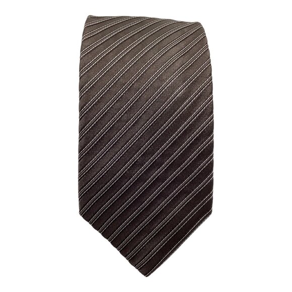 🆕️CORNELIANI Brown Striped Silk Tie HandMade Italy 59